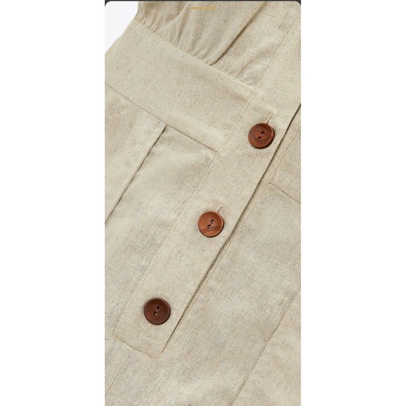 Zara long straight fit linen blend jumpsuit - Picture 7 of 9